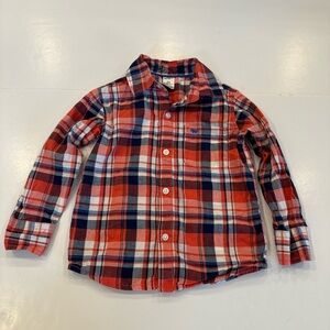 4/20$ Carter's Toddler Red and Blue Plaid Button Down Shirt size 2T